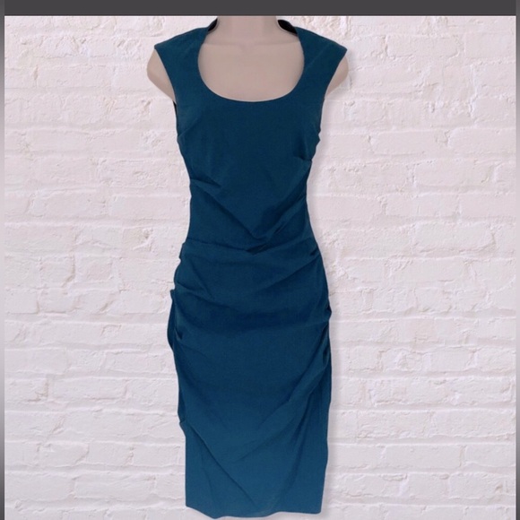 COPY - Classic le cheteau Bengaline fitted ruched dress in gorgeous royal blue … - Picture 1 of 5